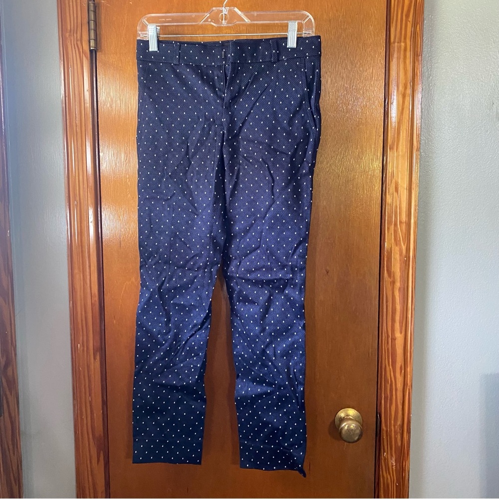 Polka Dot Navy Dress Pants Banana Republic 00 petite
